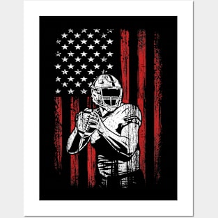 American Flag Football Gift Posters and Art